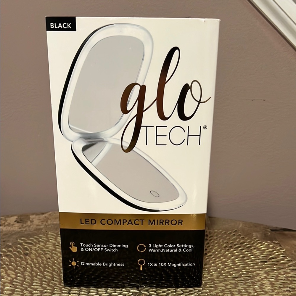 Glo Tech LED Compact Mirror - Black